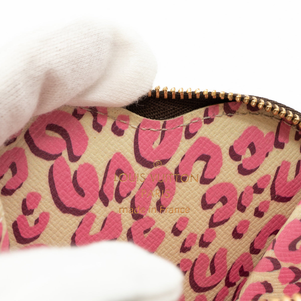 Louis-vuitton Heart Coin Purse Monogram Leopard