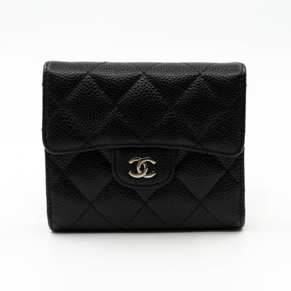 Small Classic Flap Wallet Black Caviar