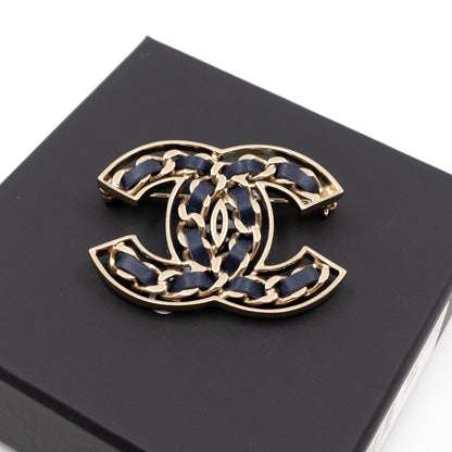 CC Leather Braided Brooch