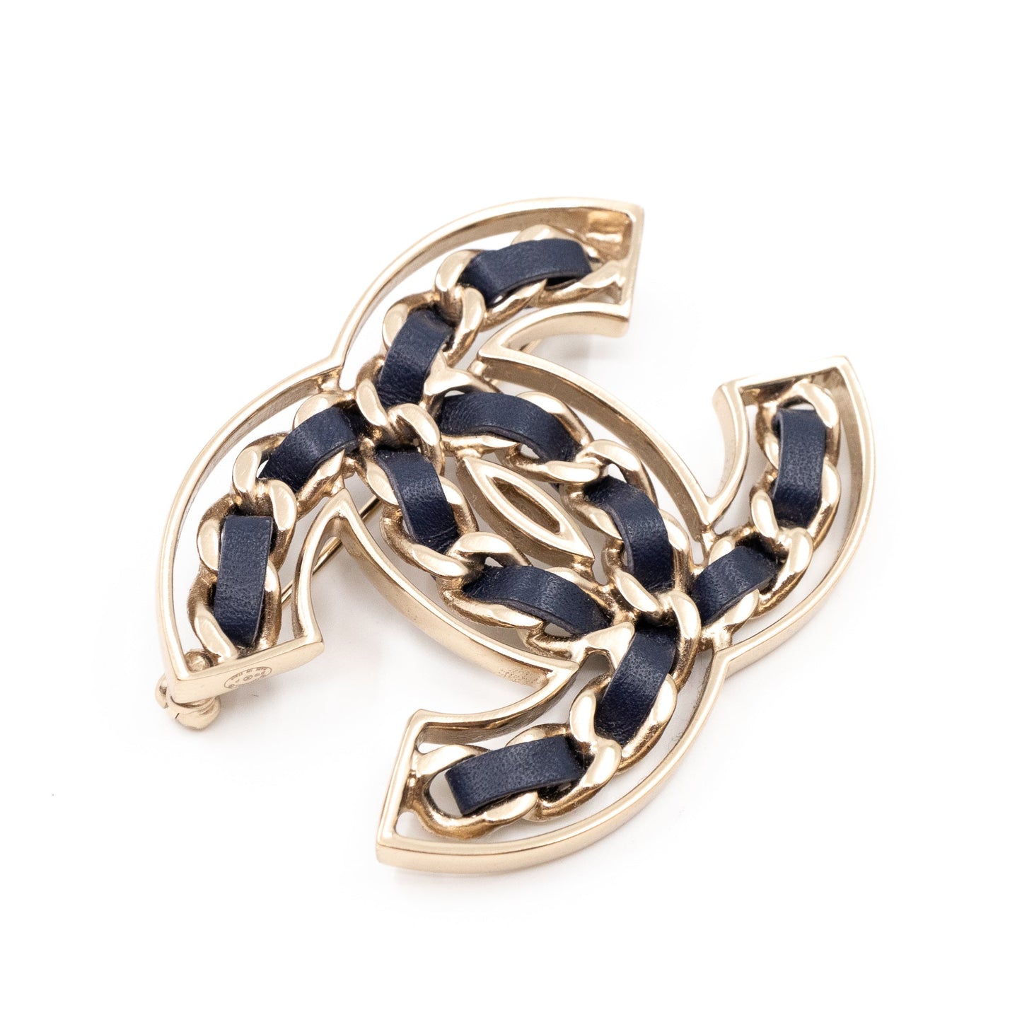 CC Leather Braided Brooch