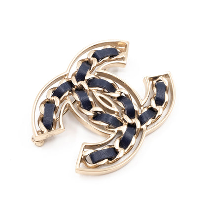 CC Leather Braided Brooch