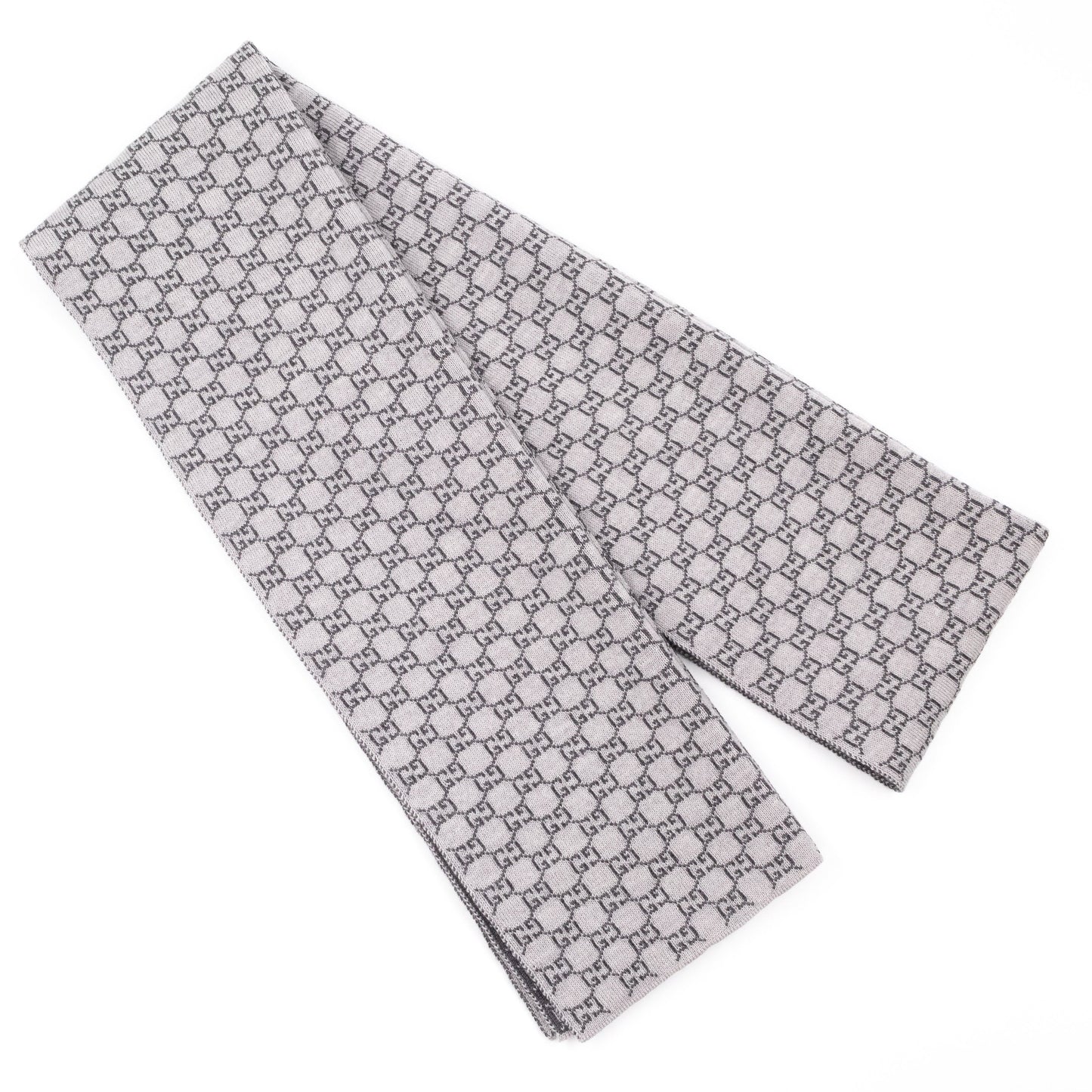 GG Wool Scarf Light & Dark Grey