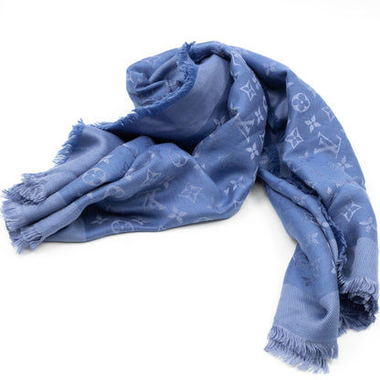 Louis-vuitton Monogram Shawl Bleuet Blue