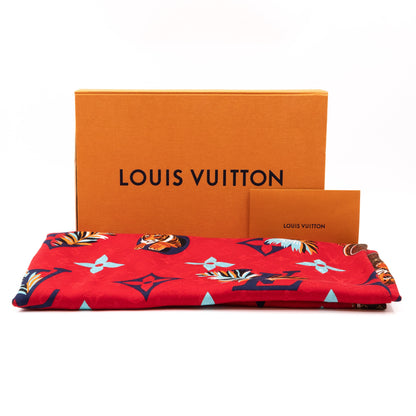 Louis-vuitton Monogram Precious Tiger Shawl Red
