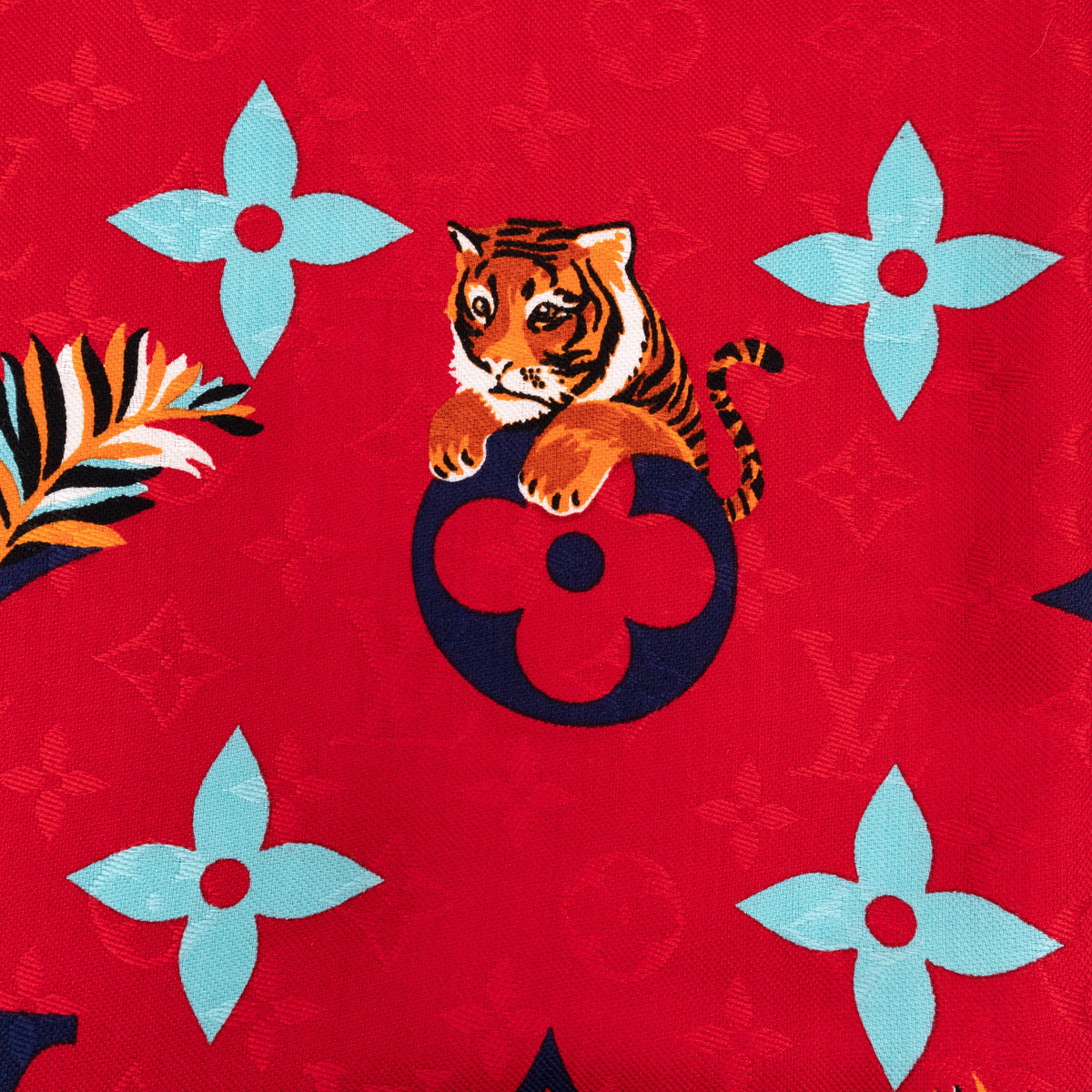 Louis-vuitton Monogram Precious Tiger Shawl Red
