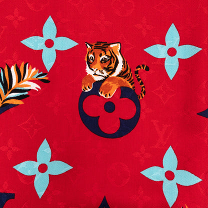 Louis-vuitton Monogram Precious Tiger Shawl Red