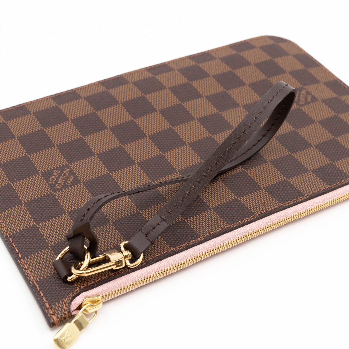 Louis-vuitton Neverfull Pochette Damier Ebene Rose Ballerine