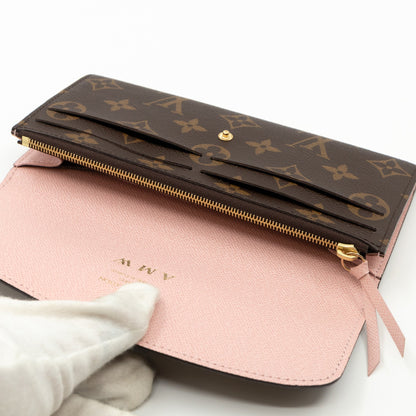Louis-vuitton Emilie Wallet Monogram Rose Ballerine