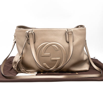 Soho Working Tote Champagne Leather