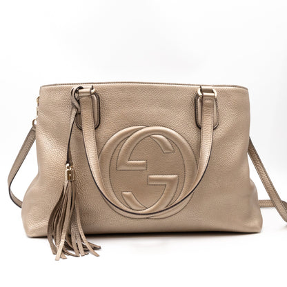 Soho Working Tote Champagne Leather