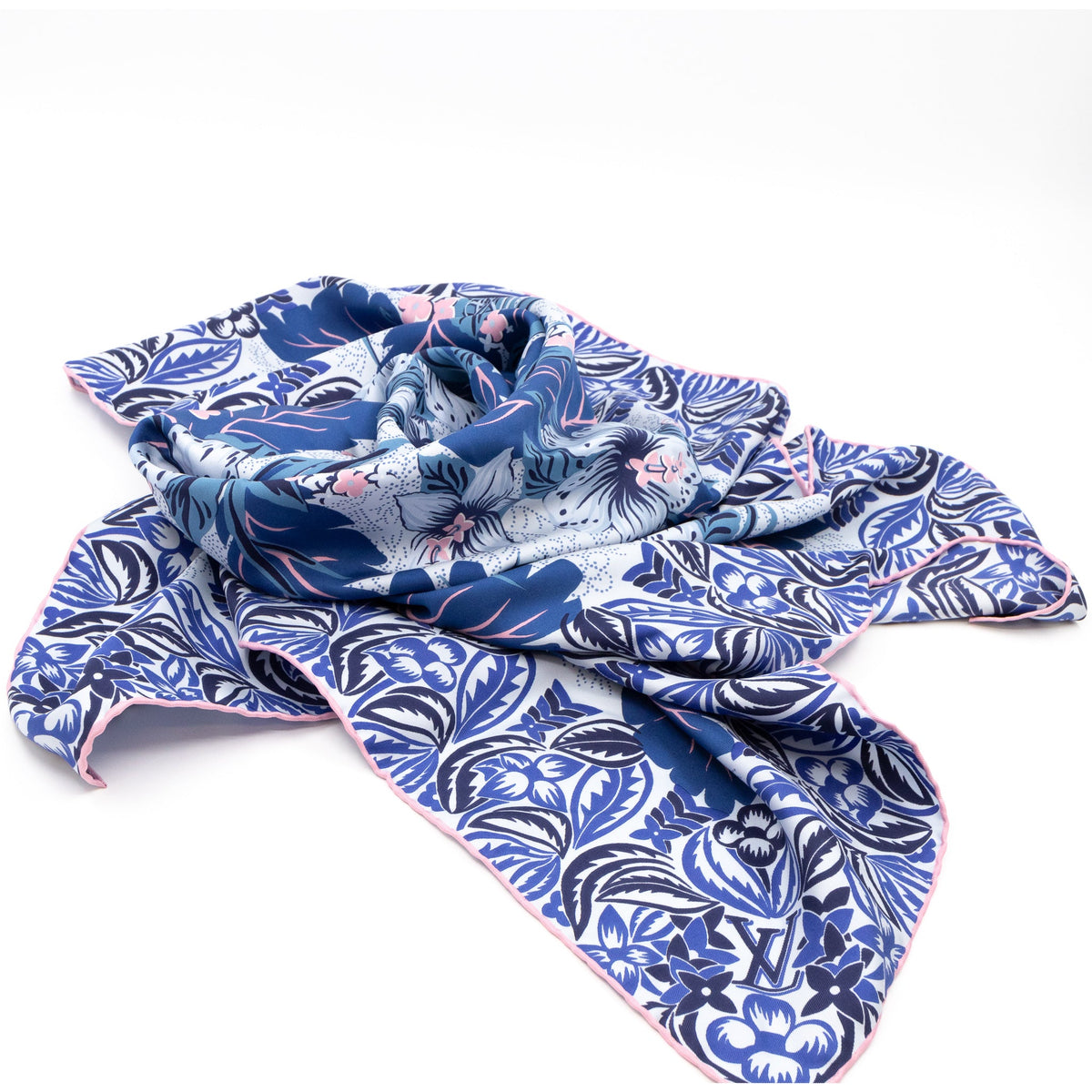 Louis-vuitton Monokinawa Silk Square Blue & Pink