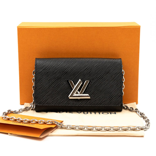 Louis-vuitton Twist Chain Wallet Epi Leather Black