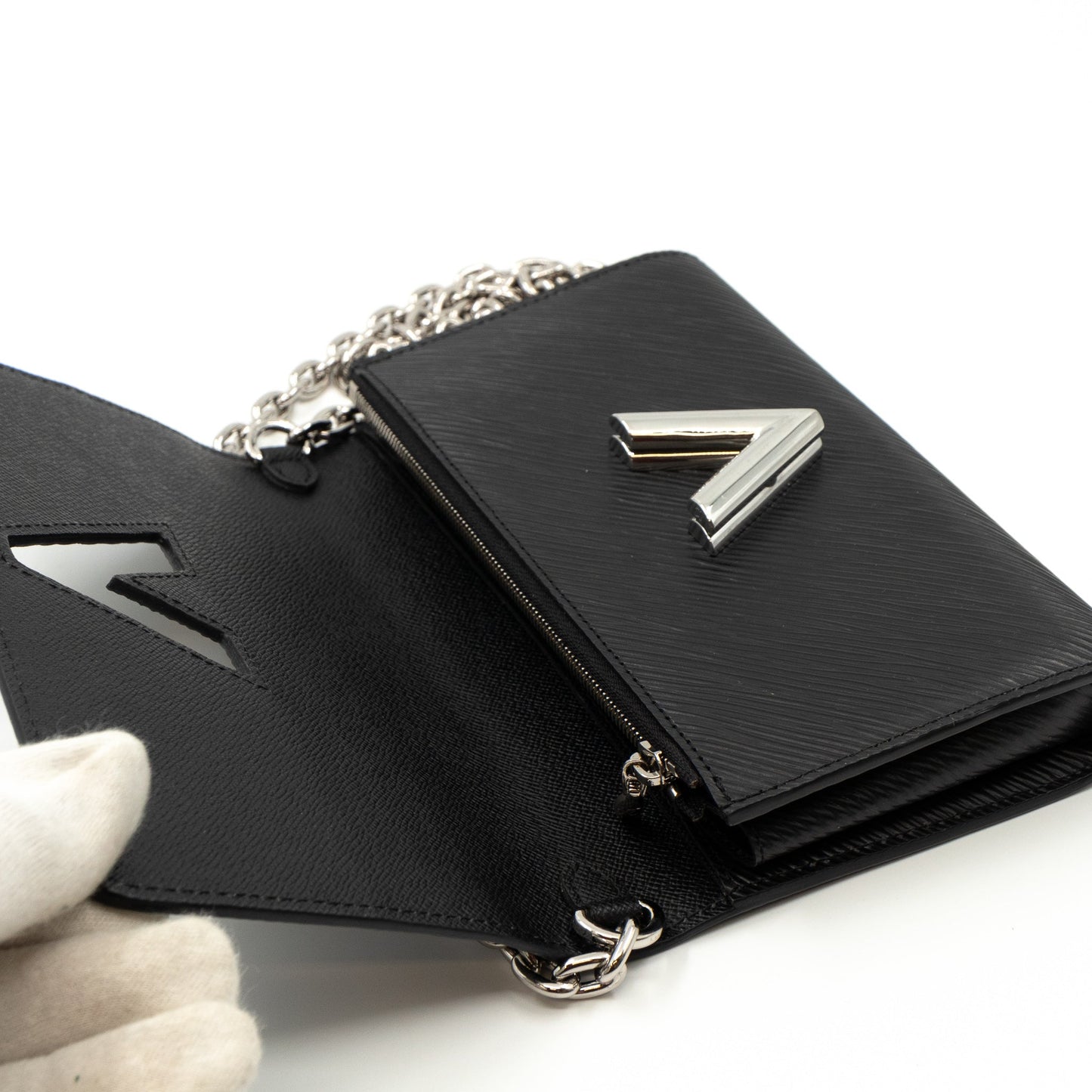 Louis-vuitton Twist Chain Wallet Epi Leather Black