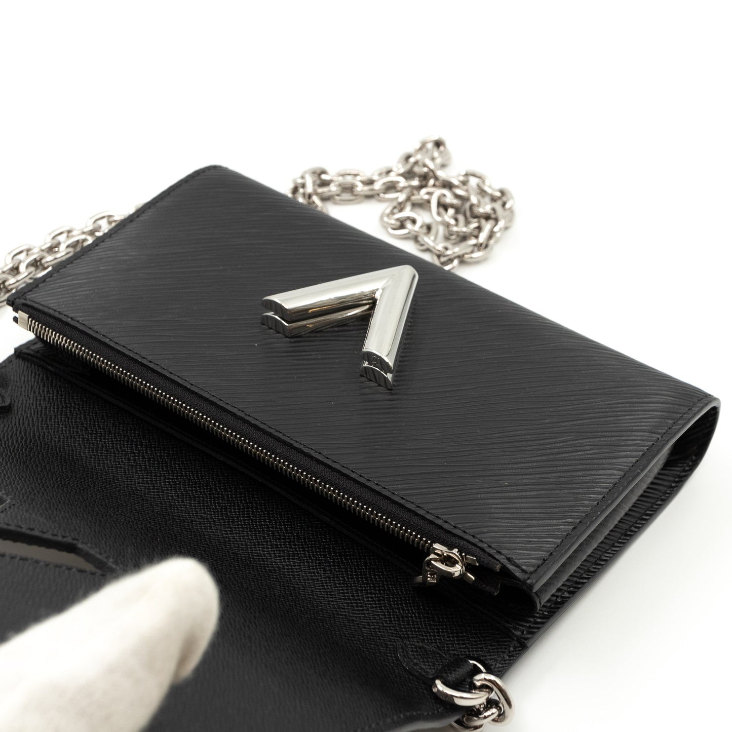 Louis-vuitton Twist Chain Wallet Epi Leather Black