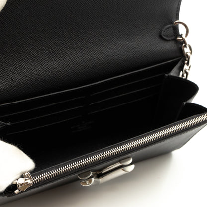 Louis-vuitton Twist Chain Wallet Epi Leather Black