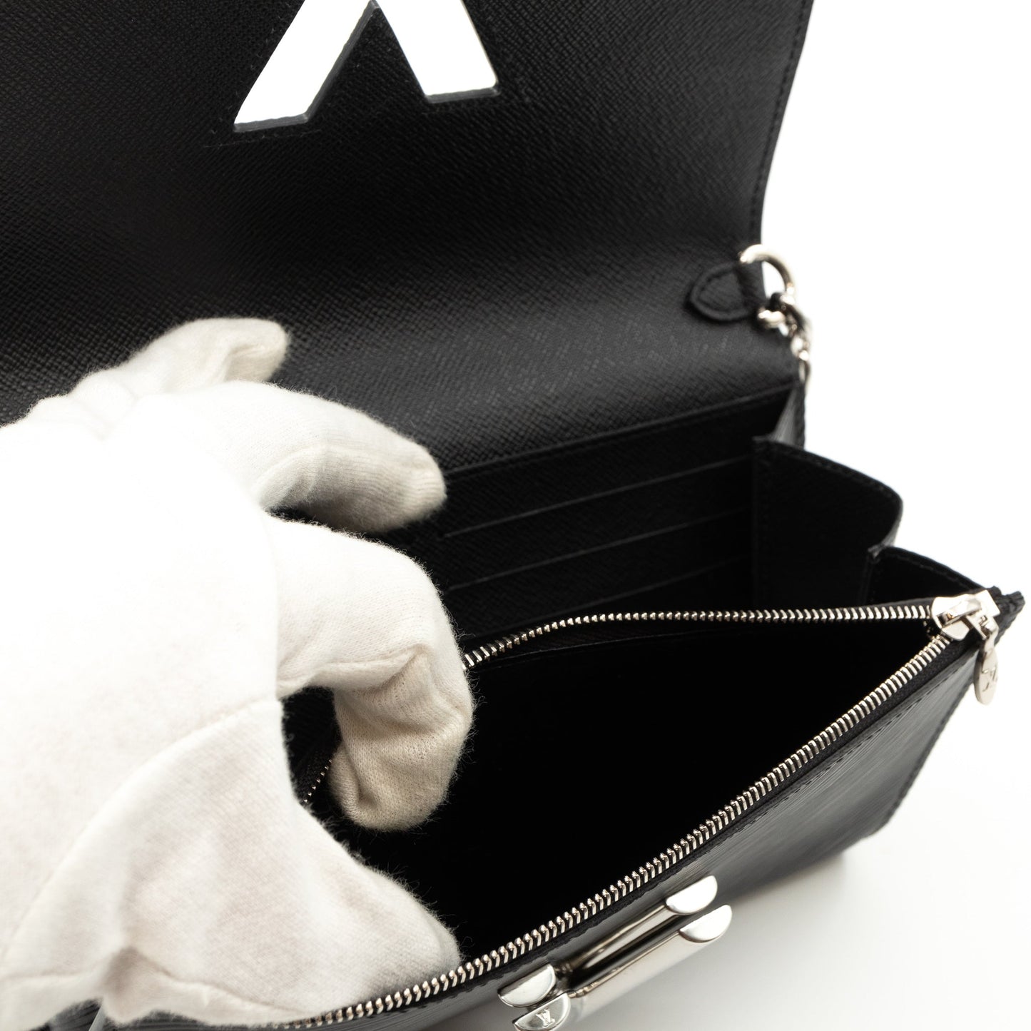 Louis-vuitton Twist Chain Wallet Epi Leather Black