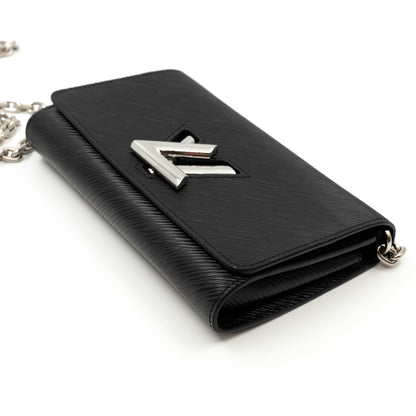 Louis-vuitton Twist Chain Wallet Epi Leather Black