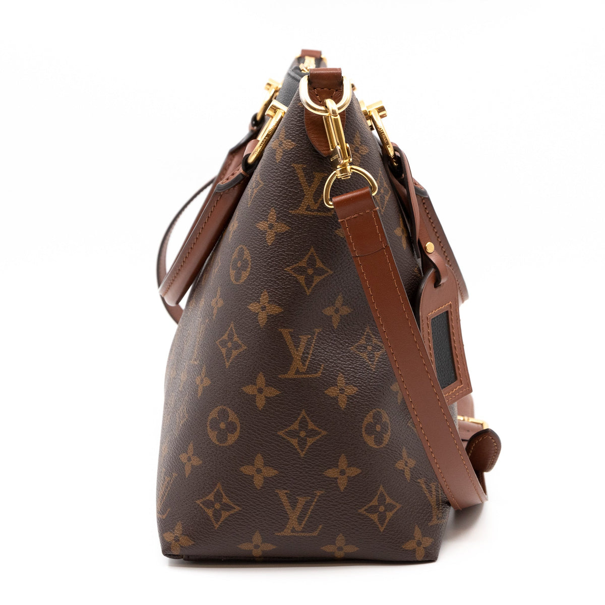 Louis-vuitton V Tote MM Monogram Noir Caramel