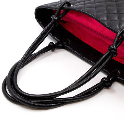 Cambon Tote Quilted Black Leather