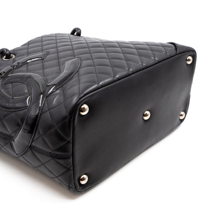 Cambon Tote Quilted Black Leather