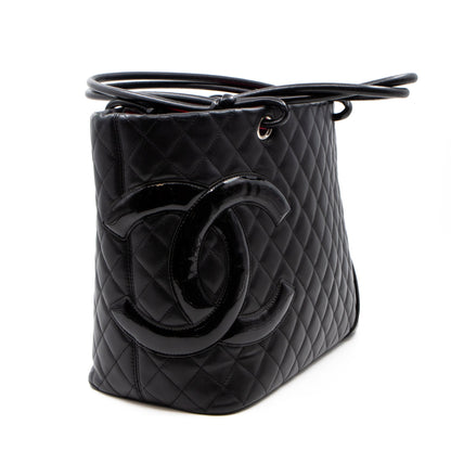 Cambon Tote Quilted Black Leather