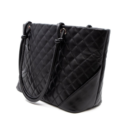 Cambon Tote Quilted Black Leather