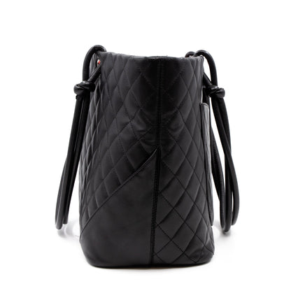 Cambon Tote Quilted Black Leather