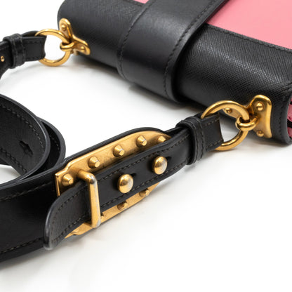 Cahier Light Pink & Black Leather