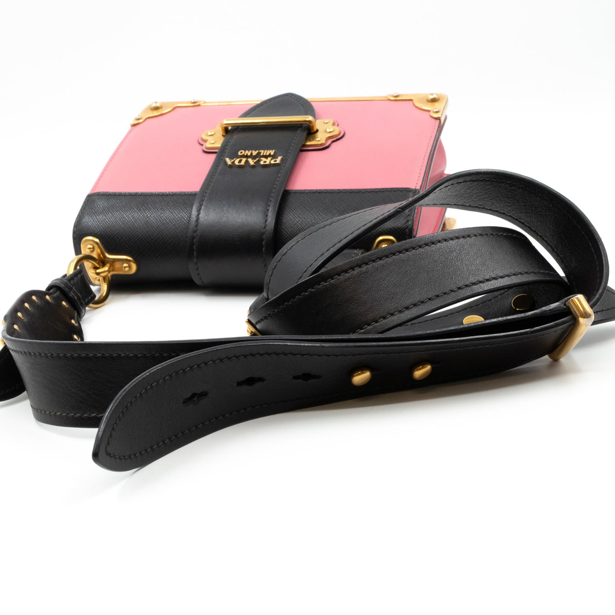 Cahier Light Pink & Black Leather