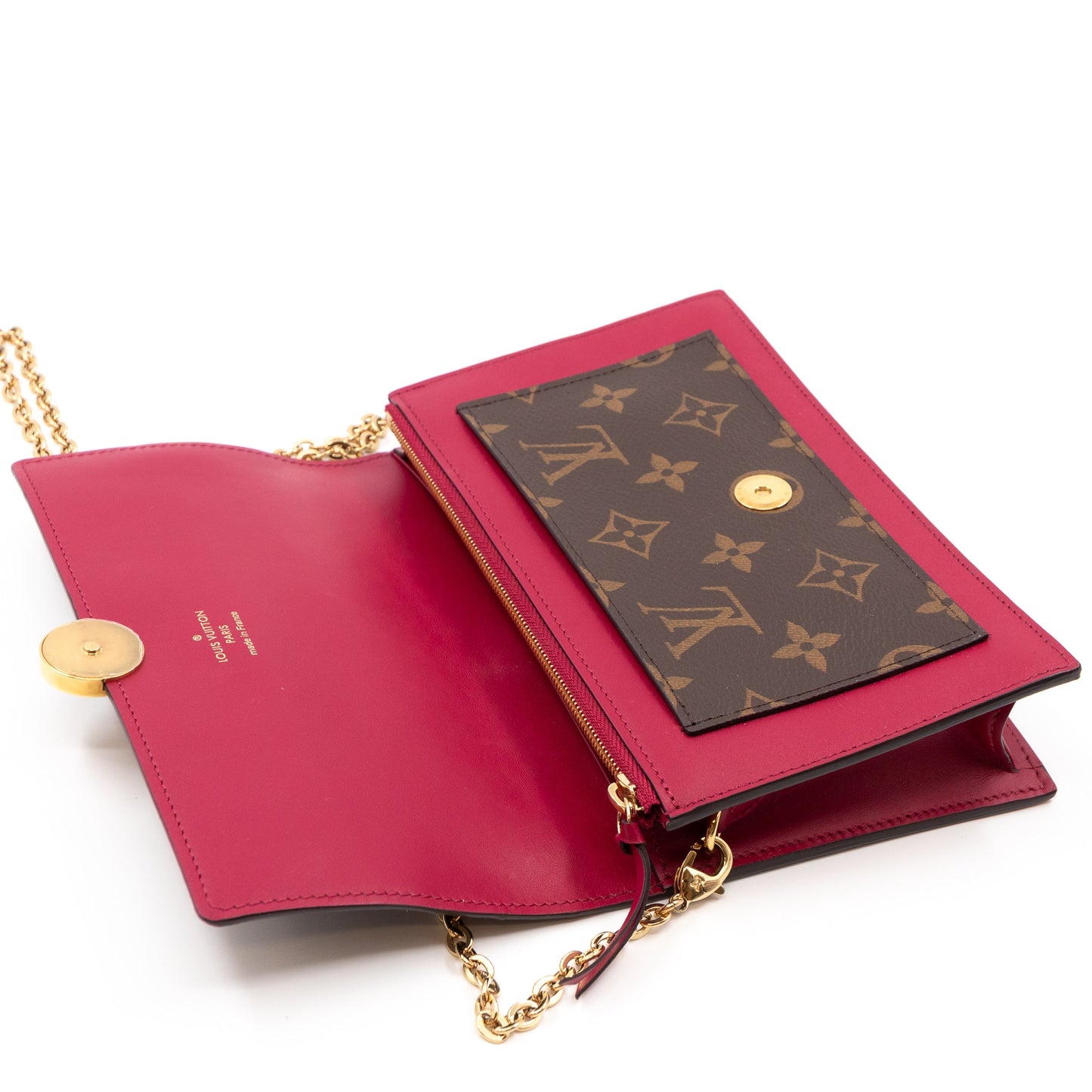 Louis-vuitton Flore Chain Wallet Monogram Fuchsia
