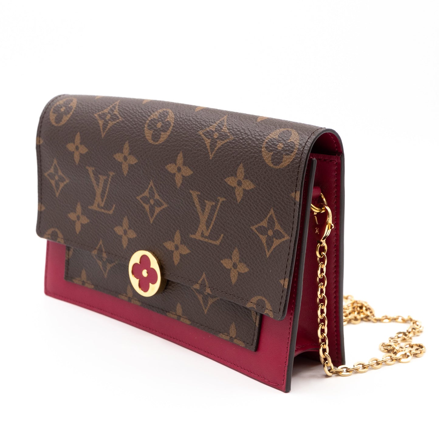 Louis-vuitton Flore Chain Wallet Monogram Fuchsia