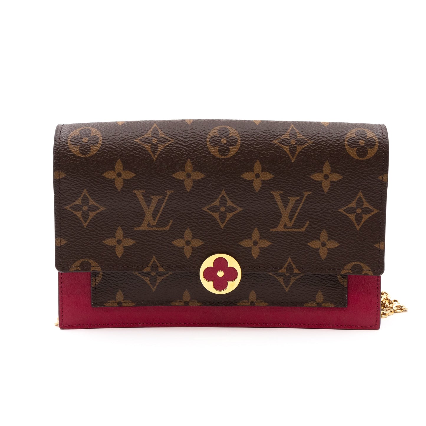 Louis-vuitton Flore Chain Wallet Monogram Fuchsia