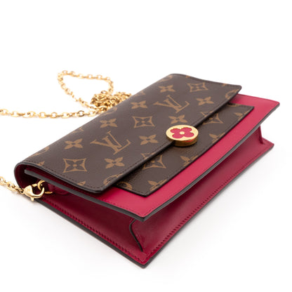Louis-vuitton Flore Chain Wallet Monogram Fuchsia
