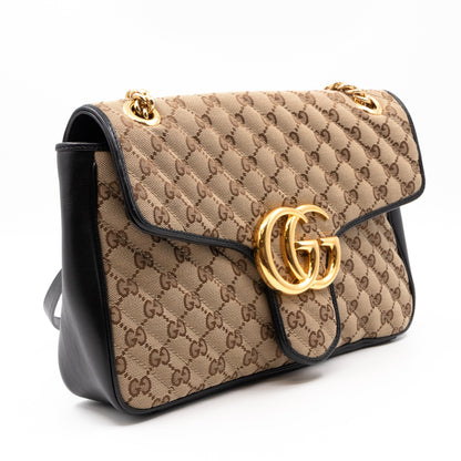 GG Marmont Medium Shoulder Bag Beige Canvas