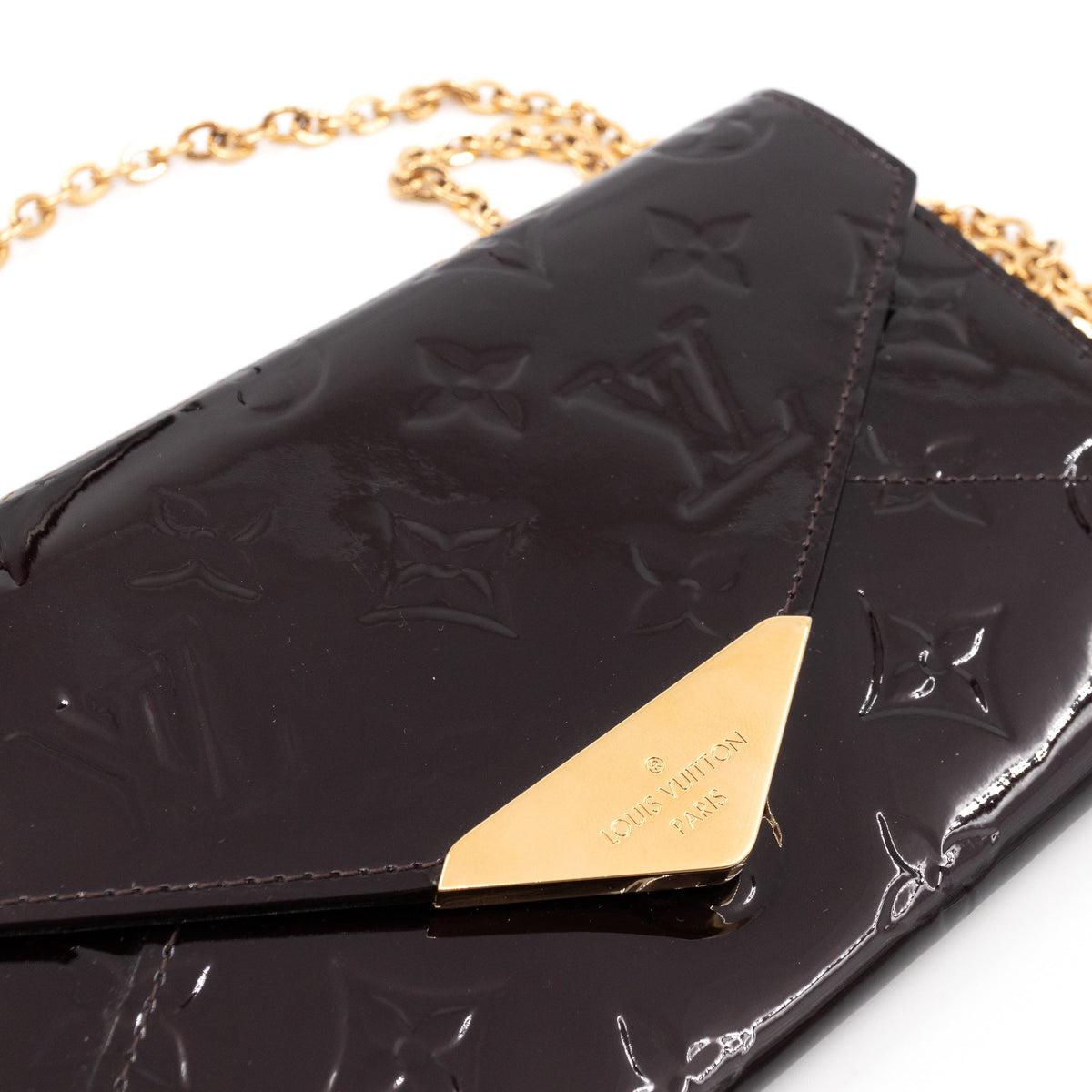 Louis-vuitton Mira Chain Clutch Vernis	Amarante