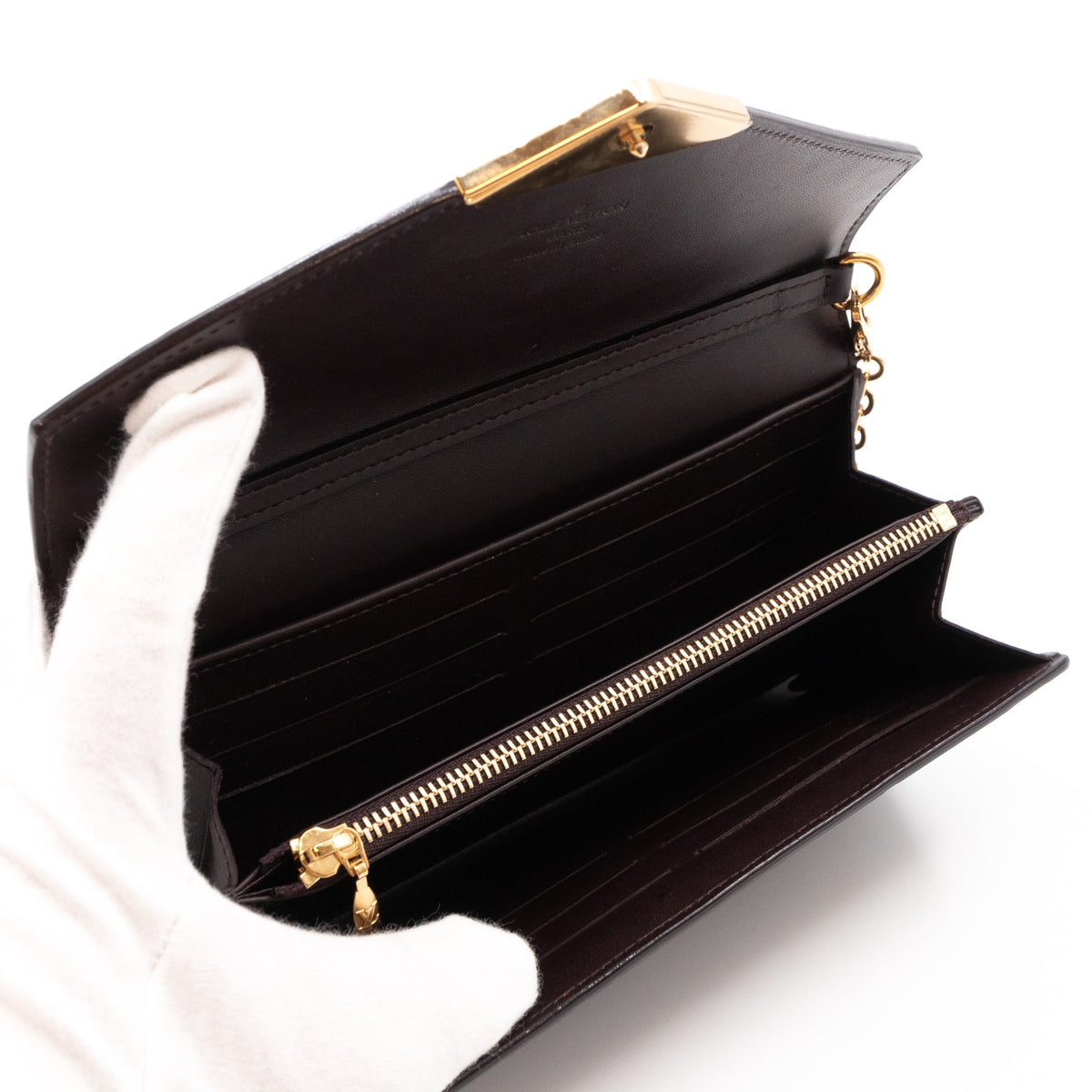 Louis-vuitton Mira Chain Clutch Vernis	Amarante