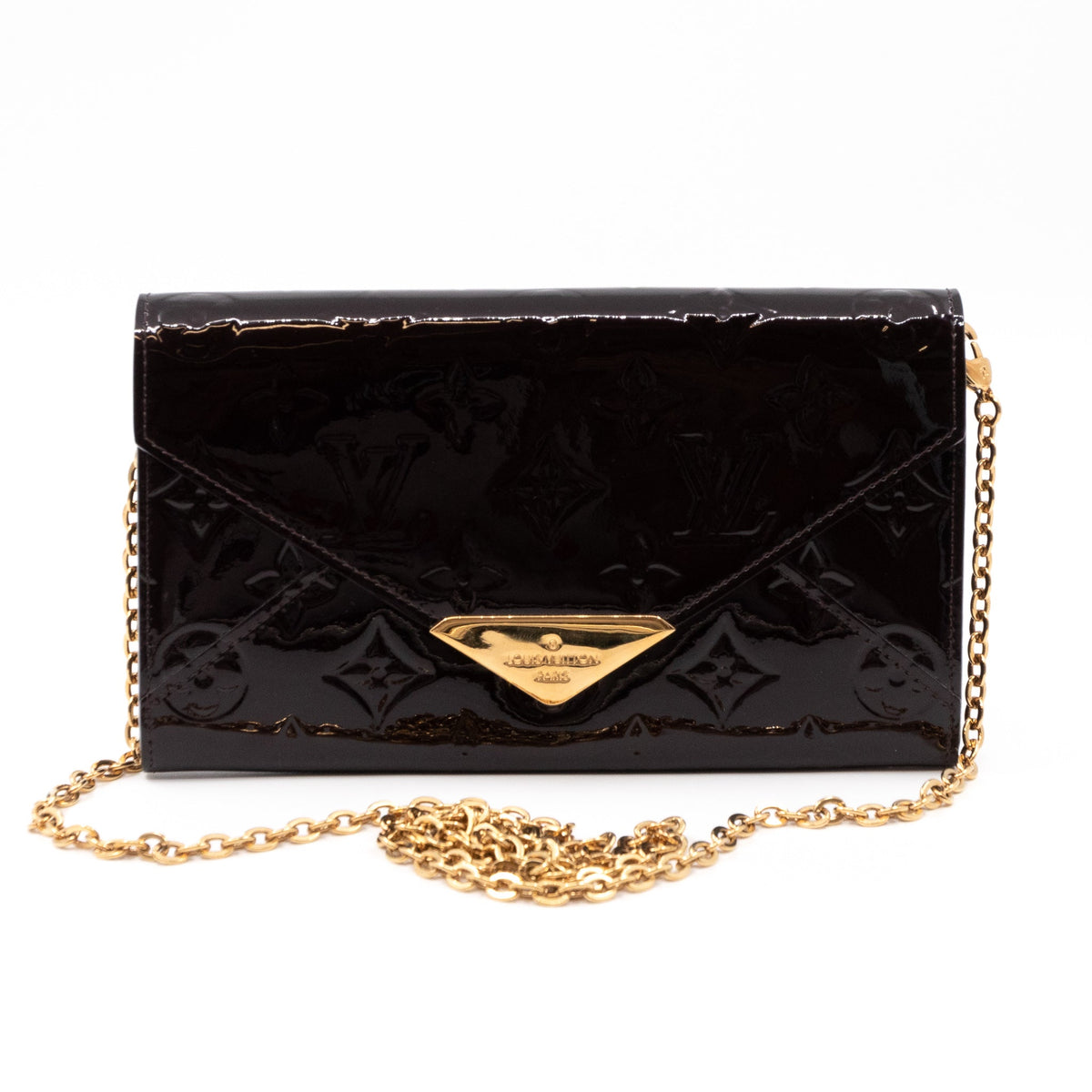 Louis-vuitton Mira Chain Clutch Vernis	Amarante