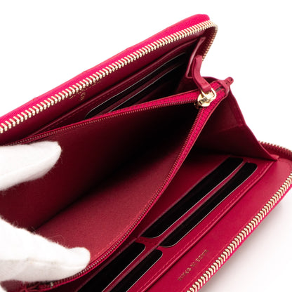 Trendy CC Zip Around Wallet Red Leather