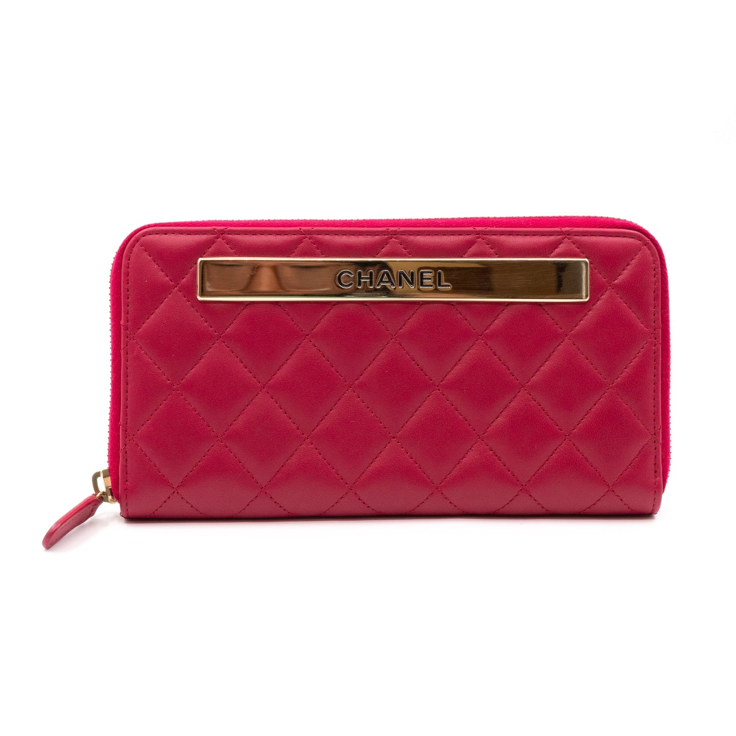 Trendy CC Zip Around Wallet Red Leather