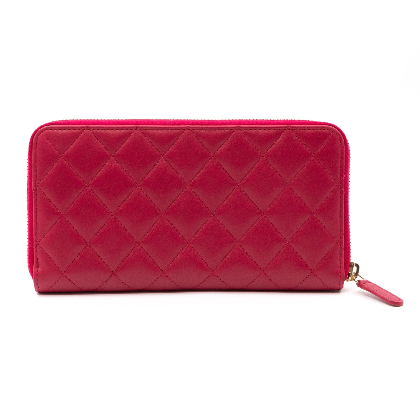 Trendy CC Zip Around Wallet Red Leather