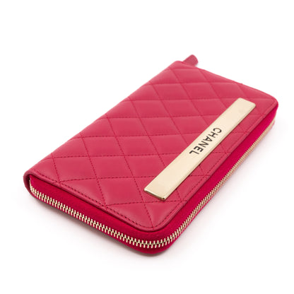 Trendy CC Zip Around Wallet Red Leather