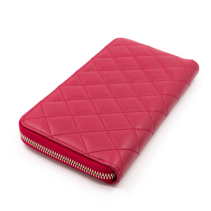 Trendy CC Zip Around Wallet Red Leather