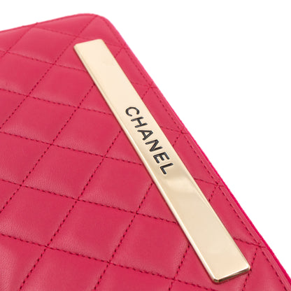 Trendy CC Zip Around Wallet Red Leather