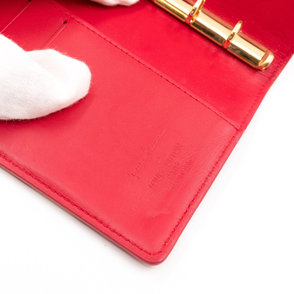 Louis-vuitton Small Ring Agenda Cover Vernis Red Dots Infinity