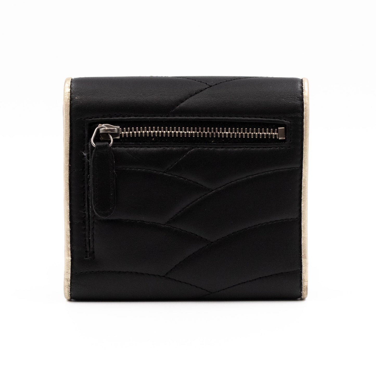 Pagoda Small Flap Wallet Black Leather