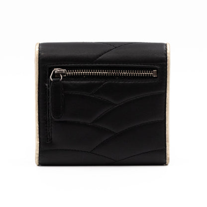 Pagoda Small Flap Wallet Black Leather