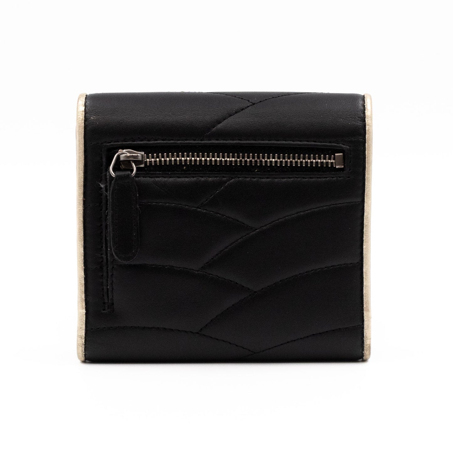 Pagoda Small Flap Wallet Black Leather