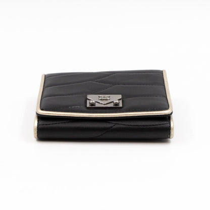 Pagoda Small Flap Wallet Black Leather