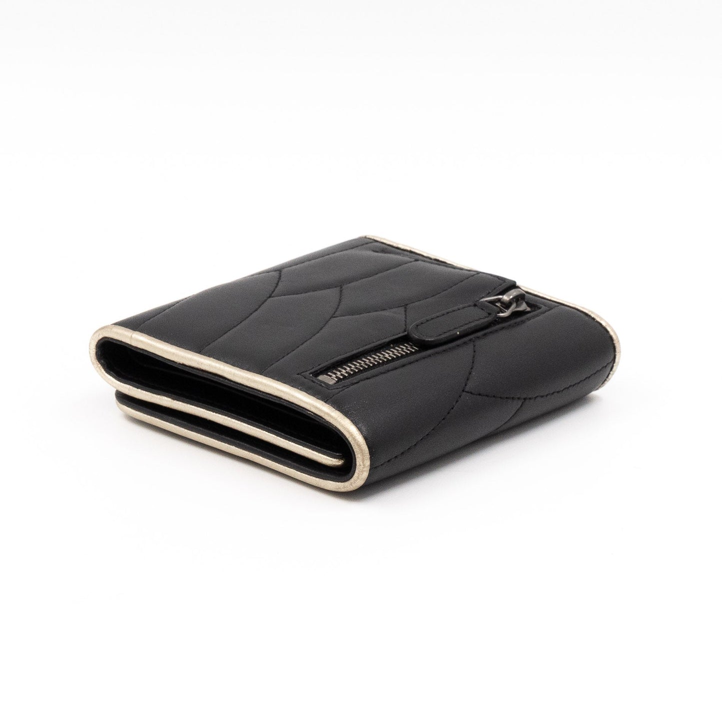 Pagoda Small Flap Wallet Black Leather