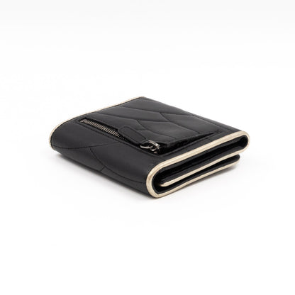 Pagoda Small Flap Wallet Black Leather